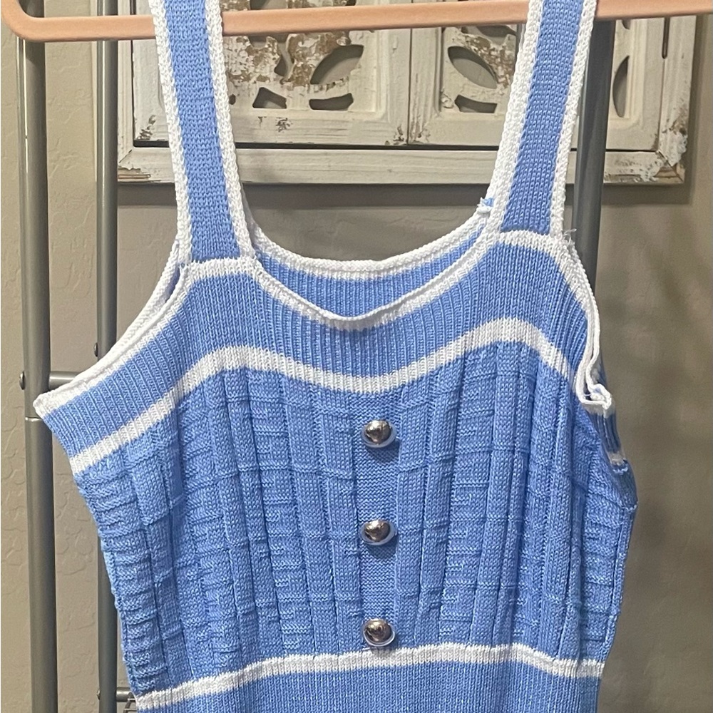 NWOT Blue Knit Dress - Picture 2 of 4